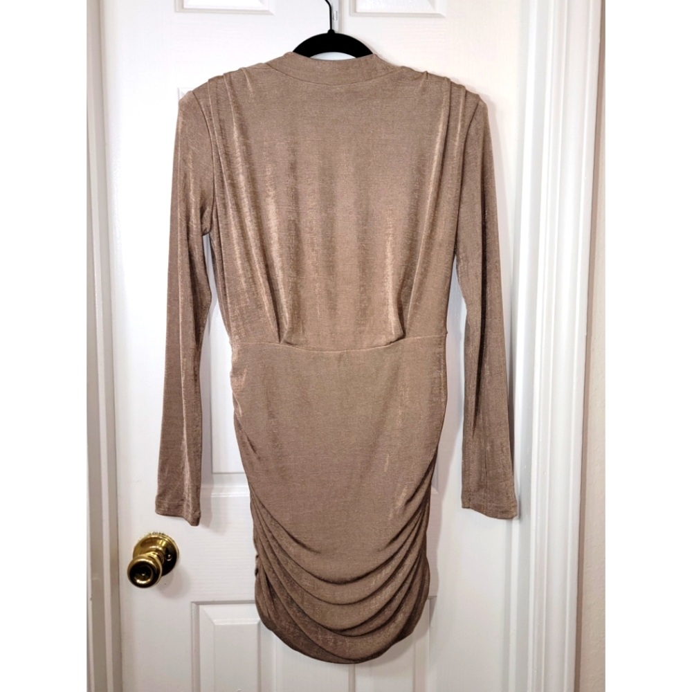 Once Again Ruched Mini Dress - Mocha